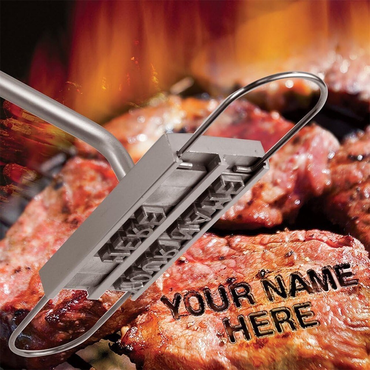 Custom BBQ Branding Iron with 60+ Letters Personalized Branding Iron Stamp for Meat Barbecue Steak Names Press Tool for Grilling